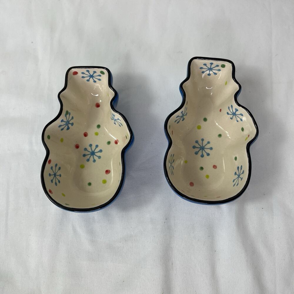 Temptations by Tora Winter Whimsy 8oz bowl set of 2, snowman, Christmas, Holiday
